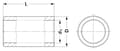 Miniatyrbillede 2 af 3: Profilmuffe, Ø 25 mm, 8 mm not, L-100 mm 6740165KR