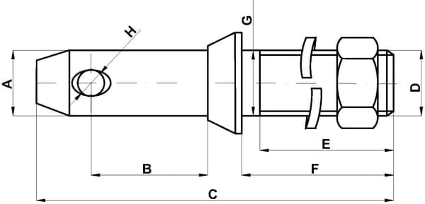 Trækstangsbolt 22x137 mm gevind: 7/8""x41 mm kat.1 Kramp Z422134KR