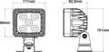Miniatyrbillede 2 af 8: LED-arbejdslampe til Fendt, firkantet 67W 5600lm 10/30V med Deutsch-stik vidvinkellys 20 LED Kramp LA10410