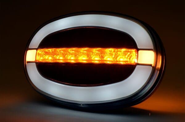 LED-frontkombinationslampa, oval, 12–24V 136,4x91x40 mm Kramp LA80036