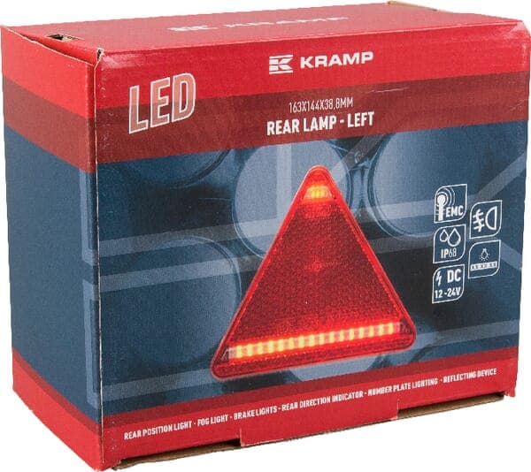 LED-baglygte, venstre, trekantet, 12/24V Kramp LA40027