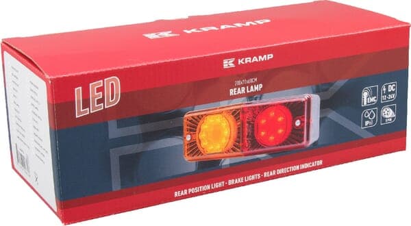 LED-bakljuskombination, rektangulär, 12/24V 5-polig Kramp LA40016