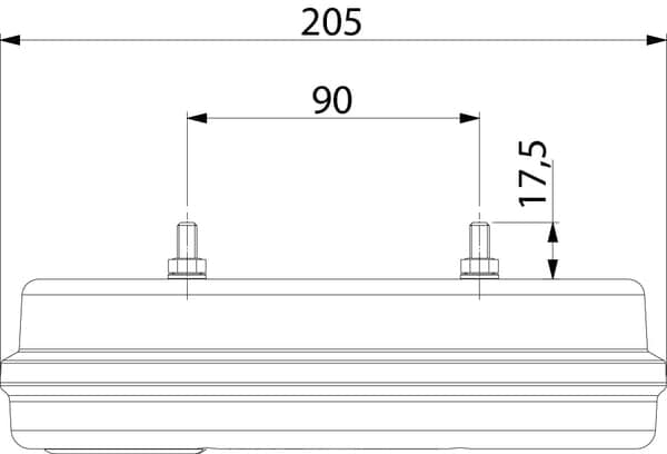 LED-baglygte, venstre rektangulær, 12/24V rød/orange 205x53,6x80 mm gopart LA45007