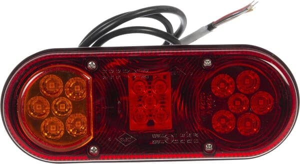 LED-baglygte, venstre rektangulær, 12/24V rød/orange 205x53,6x80 mm gopart LA45007
