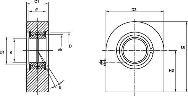 Påsvejset cylinderøje ø 45 GF45DO