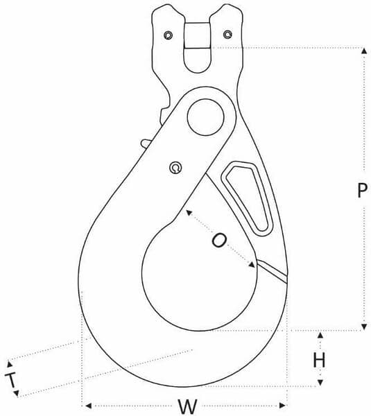 Krok med gaffelhuvud + RCS-lås G10, 6 mm 2639006