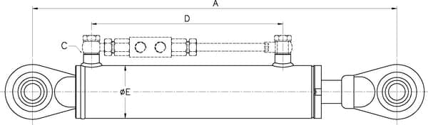 TEN/TEV hydraulisk topstang, 550 mm kat. 2/2 med TEV-ventilNN357025022