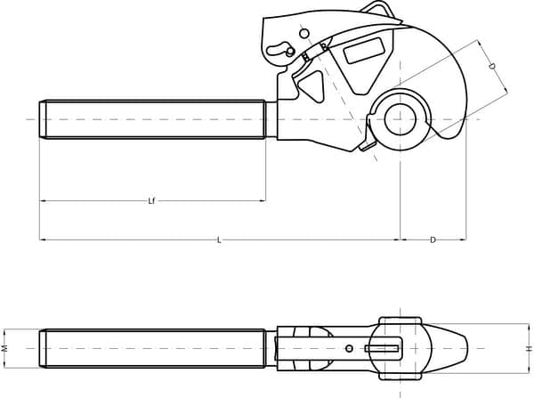 Krogende af topforbindelsen, M36 x 3,0 kat. 3/3 P TL363033RKR