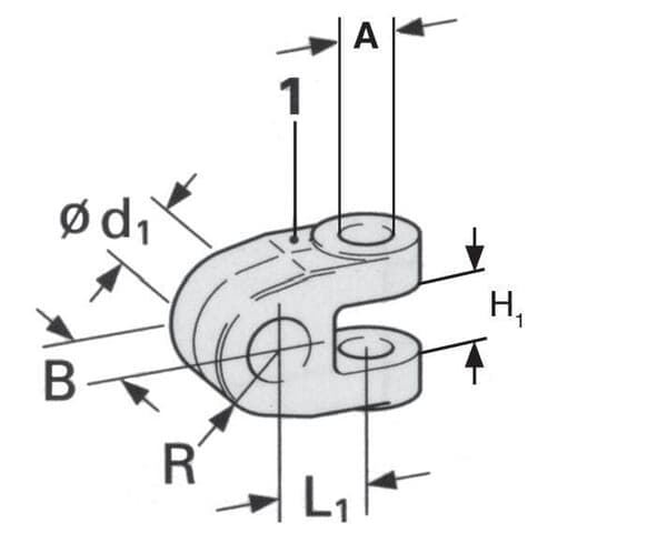 Stikende, gaffel 25 mm kat.2 TL25257630KR