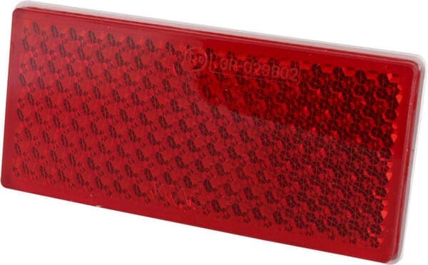 Rektangulær reflektor, limet, rød 1415000201