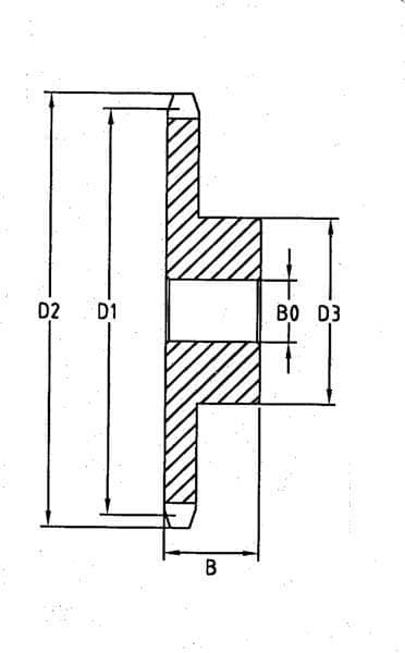 Enkelt kedjehjul 13 tänder 3/8"x7/32" kedja 06 B-1 Kramp SE3813