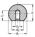 Miniatyrbillede 2 af 2: Kramp sort kugleknop, M16 x 50 mm 1108105016