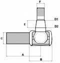 Miniatyrbillede 2 af 2: Styrestangsende SHP291KR
