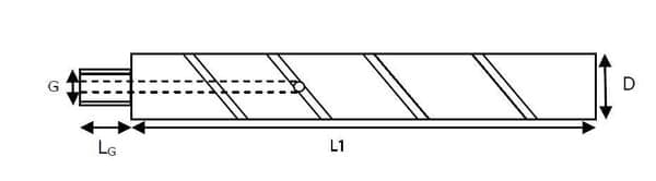 Stift 40x350 mm gevind: M27x30 mm Kramp UNSTGGS40350