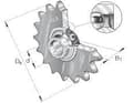 Miniatyrbillede 3 af 3: Kædestrammerhjul 1/2 Z16, hul 15 KSR15B008101608