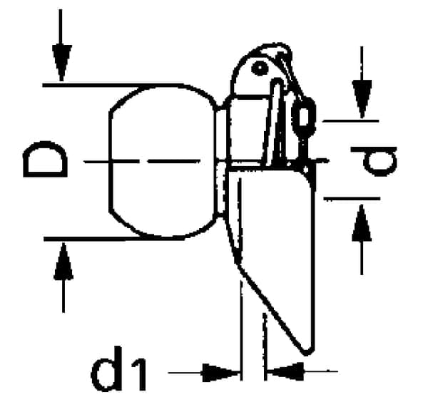 Alempi vipuvarsi, kauluksella cat.1/1 Ø22.4/44 Kramp LA944211KR