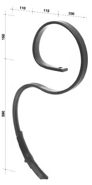 Kultivatorpinne, 32x10x540 mm med Kramp CP50-skär