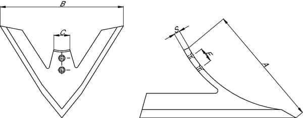 Gåsfot 120x6 mm 2-håls Kverneland KK193568R