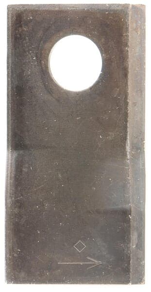 Vänster rotorklipparkniv 97x48x4 mm hål Ø 19 mm runt passar Kongskilde JF/Stoll 13800023KR