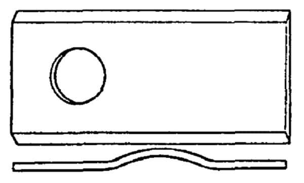 Roterende plæneklipperkniv venstre/højre 105x47x3 mm hul Ø 21 mm rund