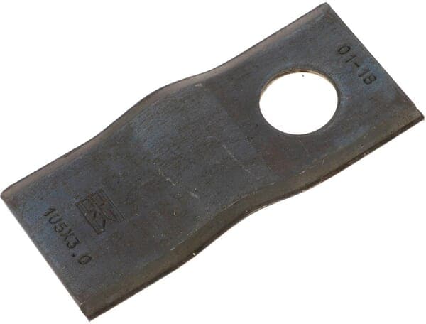 Roterende plæneklipperkniv venstre/højre 105x47x3 mm hul Ø 21 mm rund