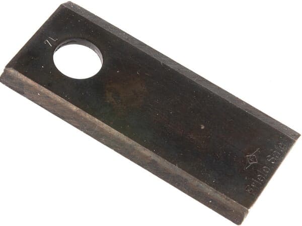 Roterende plæneklipperkniv venstre/højre 107x50x4 mm hul Ø 19 mm rund passer til PZ/Vicon VGXD570KR