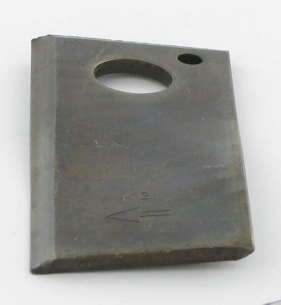 Roterende plæneklipperkniv højre 107x48x4 mm hul Ø 18,50 mm rund passer til Vicon/PZ VN99361560KR
