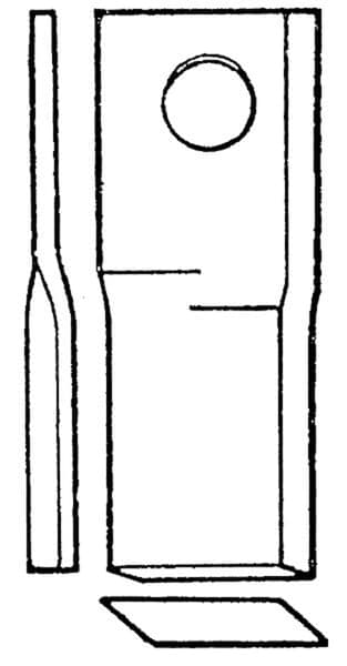 Højre rotorklipperkniv 88x40x3 mm hul Ø 19 mm rund passer til Welger 0982150900KR