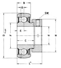 Miniatyrbillede 2 af 2: Lejeindsats 35x72x19 mm INA/FAG GRAE35NPPBFA106