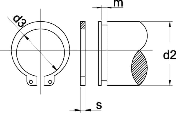 Låsering 35x2,5 mm DIN471 stål 1 stk. Walterscheid 623901