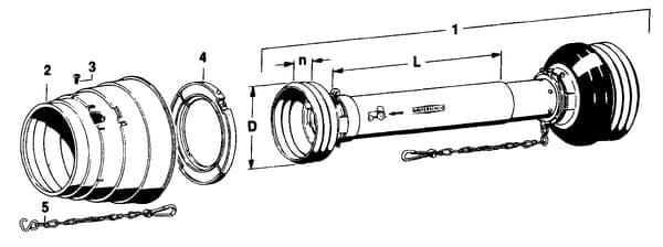 Walterscheid beskyttelsesrør, 1 x vidvinkel, WW 2580-serien SD251000WWE25