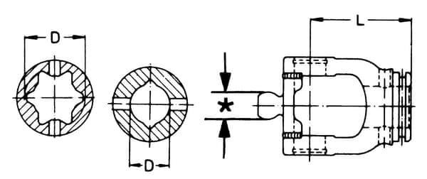 Gaffel, til profilrør, til fjederstift, 51x37 mm, W2580 Walterscheid 3613104M