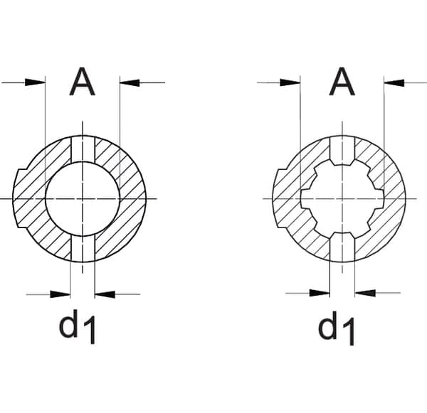 Gaffel, med nav, för fjäderstift, 25 mm, W2100/W100E Walterscheid 1022113