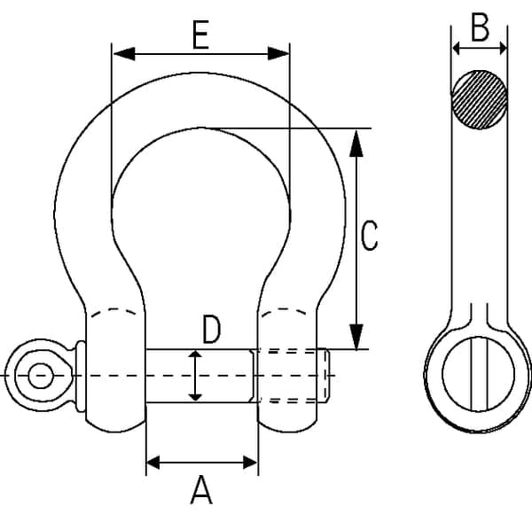 Omega sjækel + møtrik, 7/16"" 1500 kg FSHG716S