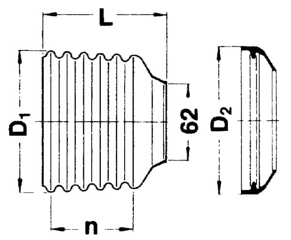 Walterscheid beskyttelseshætte, SC15 R6, D-158 mm, L-132 mm, serie B 2200/B 230 851506