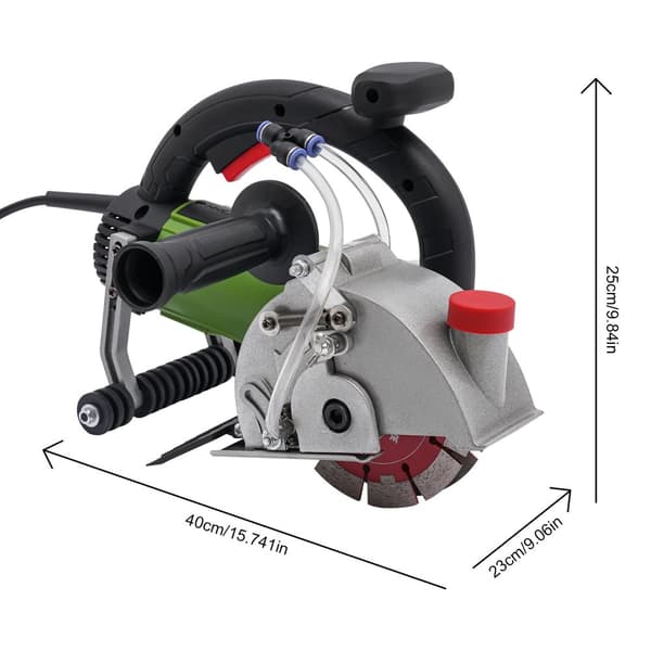 Vægskærer, 1800-watt motor, justerbar skæredybde,Sort og Grøn