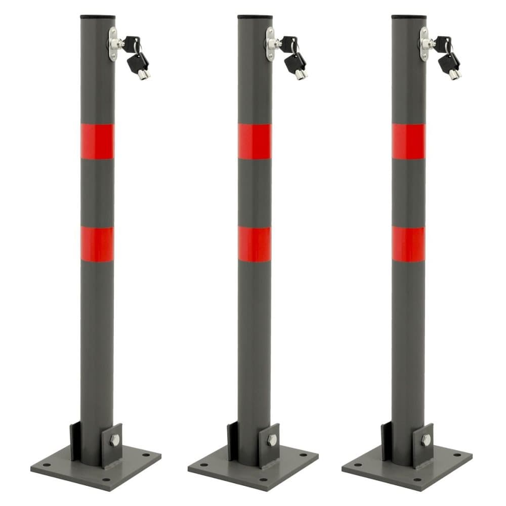 Parkering barrierer Sammenklappelig Folding indlæg Pullert Pullert 3-pak 70 cm rund