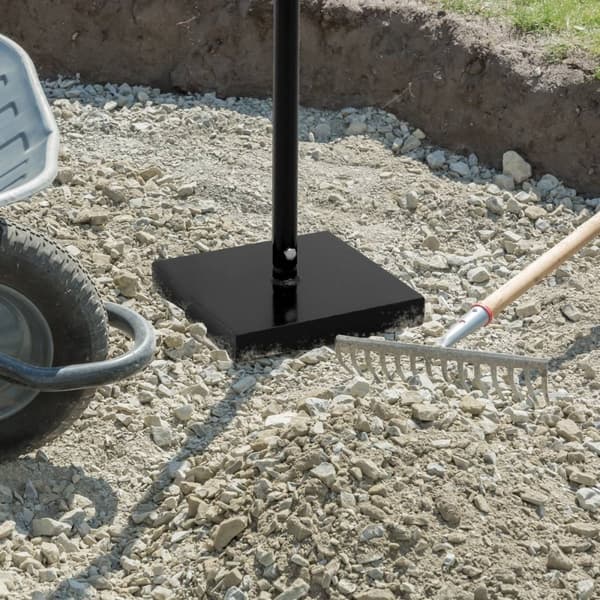 ECD Germany beton Stampfer Erdstampfer med gummieret T-håndtag - Bundplade 21x21cm - 12kg - H:80,5cm - stål-til komprimering-jord komprimator Stampfer