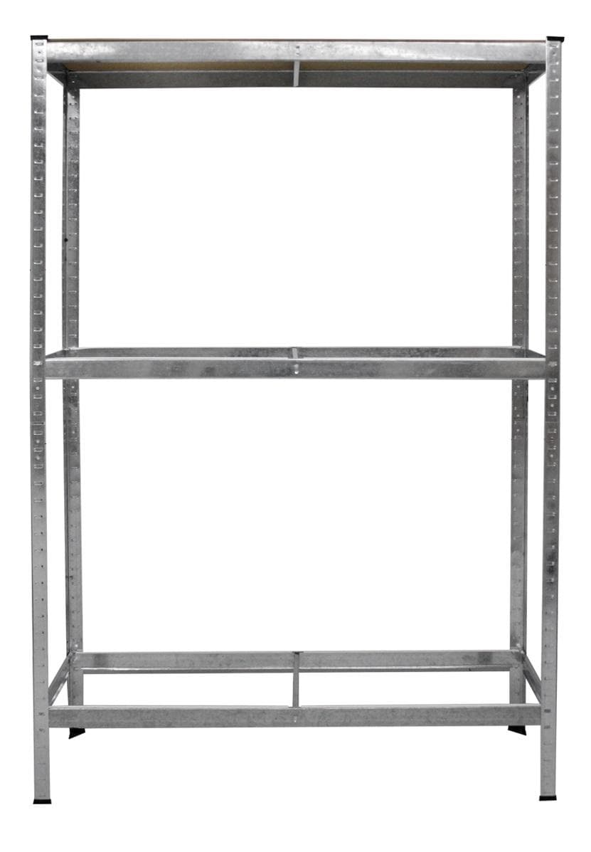 ECD Germany dækhylde | 8 dæk | 795 kg | 180 x 120 x 40 cm | lavet af fuldt galvaniseret stål | højdejusterbar | øverste hylde MDF | Dækstativ