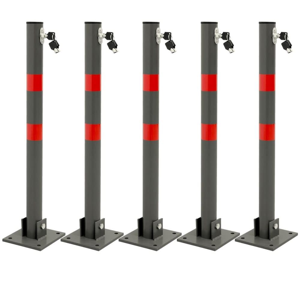 Parkering barrierer Sammenklappelig Folding pullert indlæg 5-pack Pullert 70 cm rund
