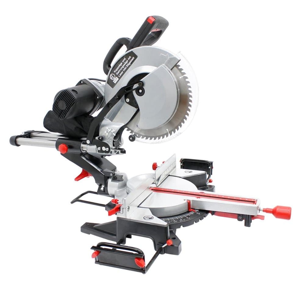 ECD Germany professionel tværsnitsmittere sav 1800W - Ø 305mm HW savblad - med laser - 34 cm / 24 cm skærebredde 90 ° / 45 ° - savenhed drejelig /