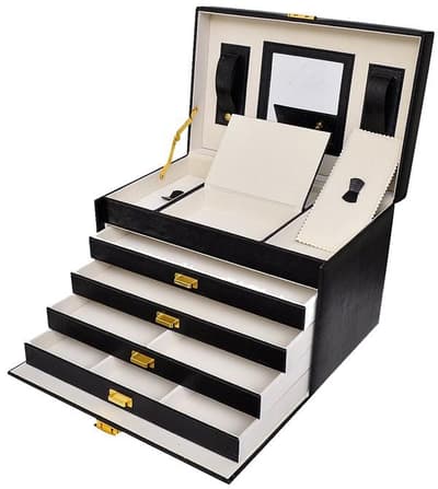 Deluxa Stort Smyckeskrin / Klockbox