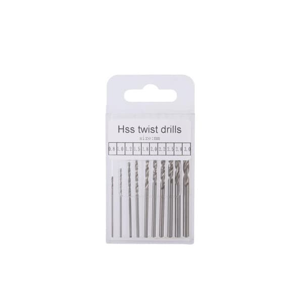 Handborr med 10 borrar från 0.8-3mm till hobby, pyssel, smycken