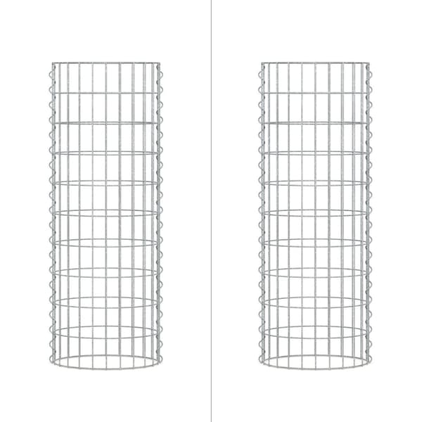 Gabionsøjle rund Ø 35x100 cm maskestørrelse 5x10 cm galvaniseret ståltråd