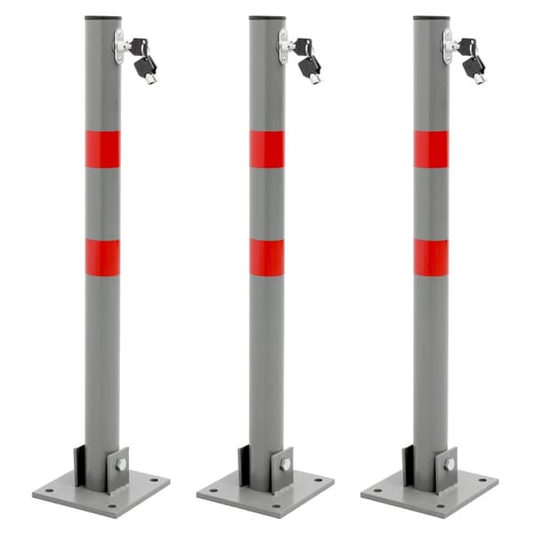 Parkering barrierer Sammenklappelig Folding indlæg Pullert Pullert 3-pak 70 cm rund