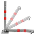 Miniatyrbillede 3 af 7: ECD Germany 2 x parkeringsbarriere foldbar stolpe stolpe kæde pullert 65,5 cm kantet