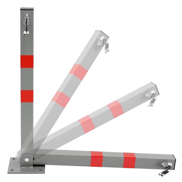 ECD Germany 2 x parkeringsbarriere foldbar stolpe stolpe kæde pullert 65,5 cm kantet
