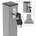 Miniatyrbillede 4 af 7: ECD Germany 2 x parkeringsbarriere foldbar stolpe stolpe kæde pullert 65,5 cm kantet