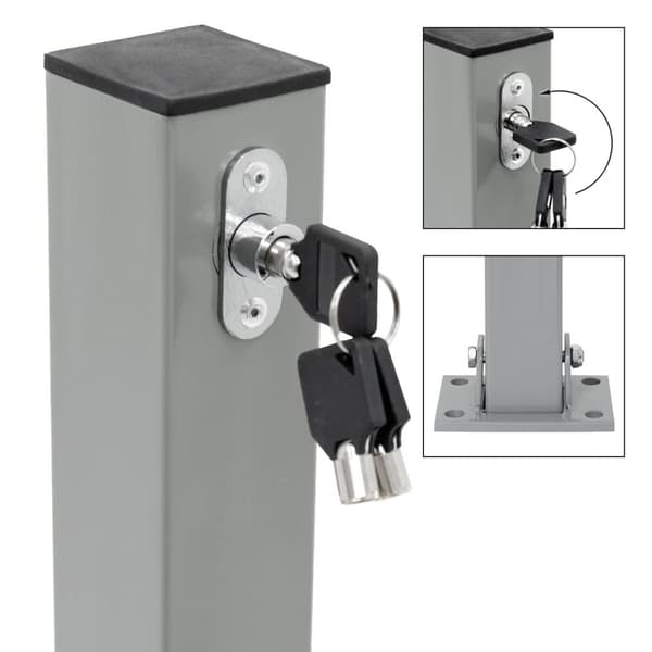 ECD Germany 2 x parkeringsbarriere foldbar stolpe stolpe kæde pullert 65,5 cm kantet