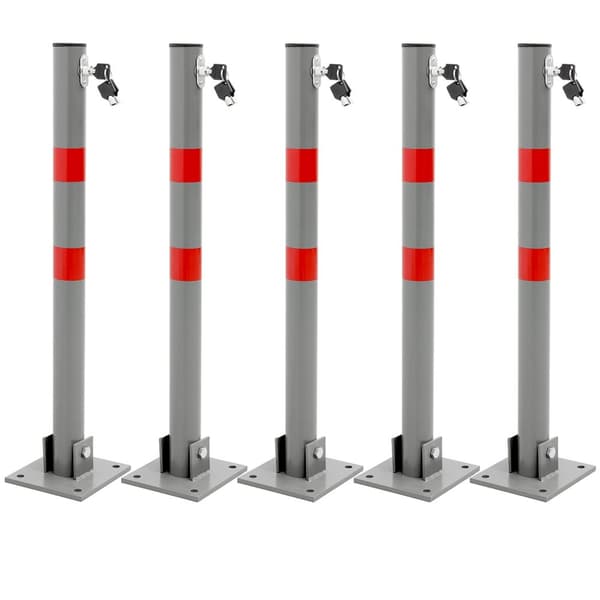 Parkering barrierer Sammenklappelig Folding pullert indlæg 5-pack Pullert 70 cm rund